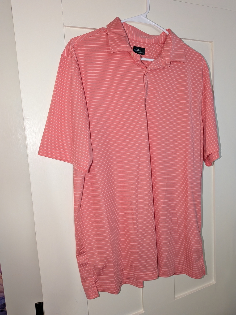 Greg Norman Collection Salmon Striped Polo